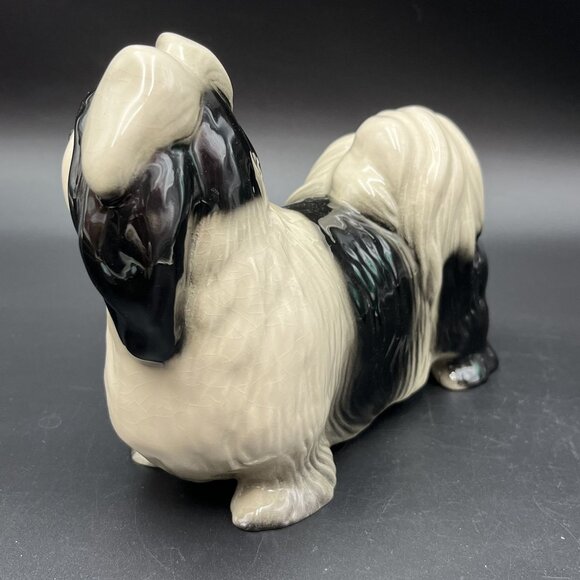 Coopercraft England Shih-Tzu / Lhasa Apso Black & White Ceramic Figurine - Picture 3 of 12